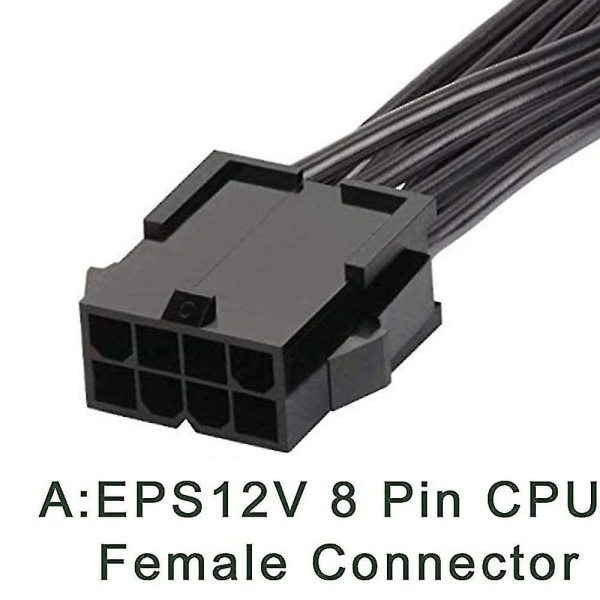 1st CPU 8-stifts hona till CPU 8-stift och Atx 4-stift power, 20cm