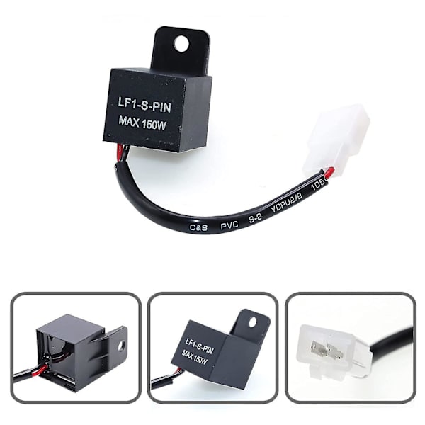 Blinkersrelä 2-polig 12v Motorcykel LED Blinkersrelä Universell Lastoberoende Lf1-s-pin Max 150w 12 Volt