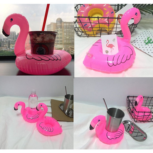 Rosa Flamingo 10stk Drikkebasseng Float, Oppblåsbar Flytende Drikkeholder, Kan Coke Kopp Stativ Stasjon Basseng Svømme Floats For Vann Moro Barn Bad, Barn Bat