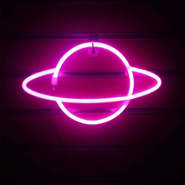 Planet Neon Skyltar, Led Planet Nattlampor För Födelsedagsfest, Jul, Väggkonst Dekoration