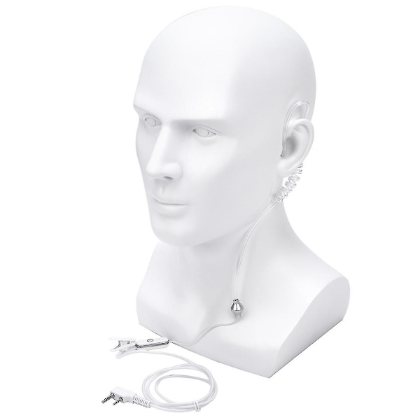 2 stk. 2-polet dobbelt øretelefon ørestykke mikrofon Ptt til osv. radio walkie talkie headset øretelefon