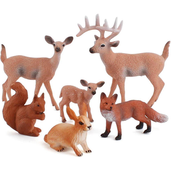 Figurer Dyrefigurer, 6 stk Miniatyr Dyrefigurer Modell Realistiske Plast Ville Dyr Kake Topper For Hjem Rom Dekor