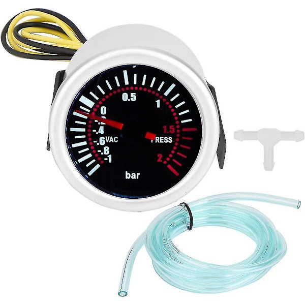 Psi-måler, Universal bil 12v Turbo Boost-måler Gauge Kit, 12v Led Turbo-måler Turbo-måler Relog Turbo-trykmåler Turbo-trykmåler+turbo-tryk