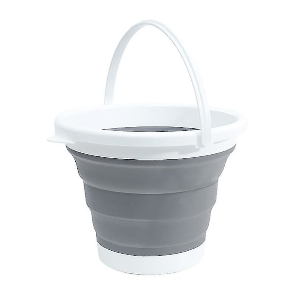 Multifunktionell hopfällbar plastbalja, bärbar tvättbalja, familj, utomhusresor, camping, hopfällbar hink, ingen krok, 25,5 * 15,5 * 19 cm, Off-whi