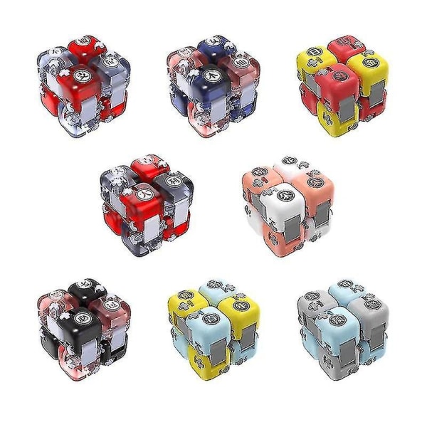 Onebot Colorful Fidget Blind Box Cube Spinner Seven Surprise Fingertop Building Block Tegel Leksak Pussel Montering Nytt