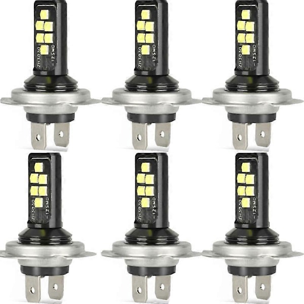 6X H7 LED-ajovalolamppusetti, korkea ja matala säde, 220W, 60000lm, erittäin kirkas, 6000K valkoinen