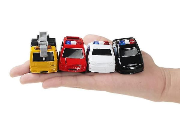 4-pack Drag-and-Go Leksaksbilar i Metall, Barnleksak