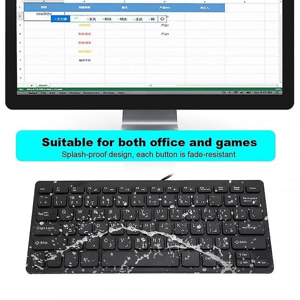 Kablet Mini Bærbar Arabisk Tastatur Usb Interface Kompatibel Desktop Computer Ultra Tynd 78 Taster