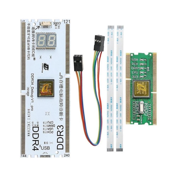 Bærbar/stationær computer bundkort hukommelsesstik diagnostisk analysator testkort notesbog til Ddr3/4