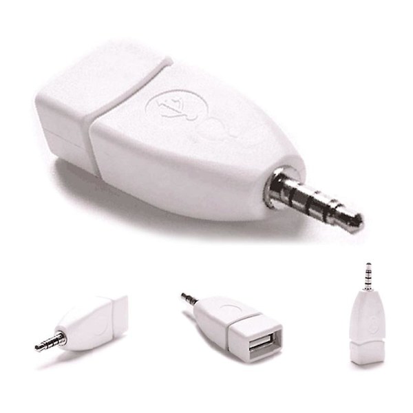 Sovitin auton muuntajaan USB 2.0 naaras - 3,5 mm uros AUX-ääni kestävä auton pistokkeen liitin