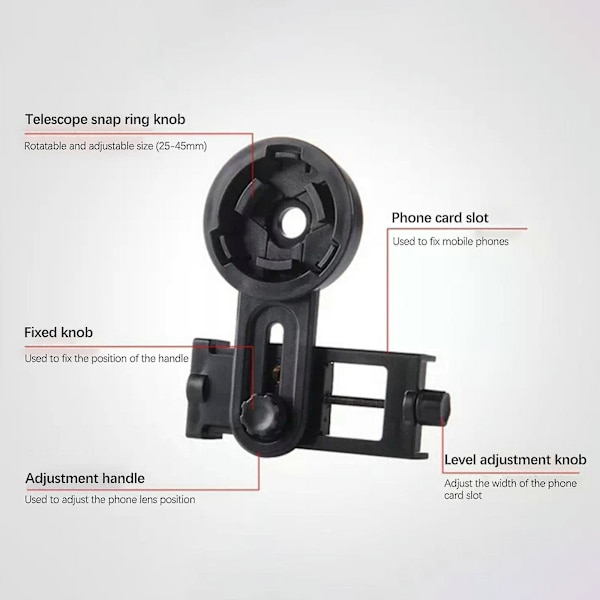 Universal telefonadapter montering holder til monokulær kikkert teleskop