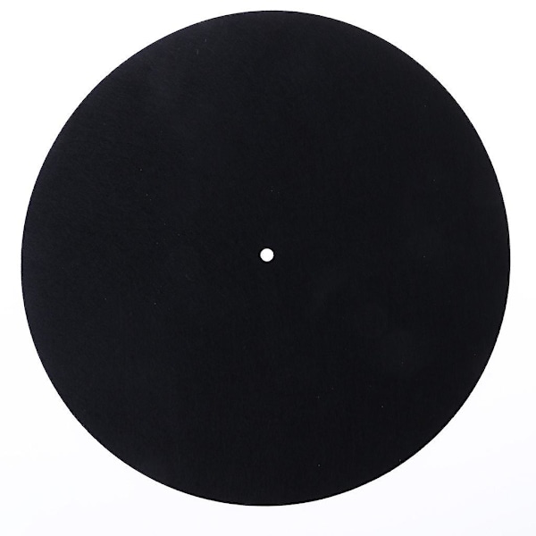 Svart 3mm tykk platespillermatte for LP vinyl platespiller dempingmatte