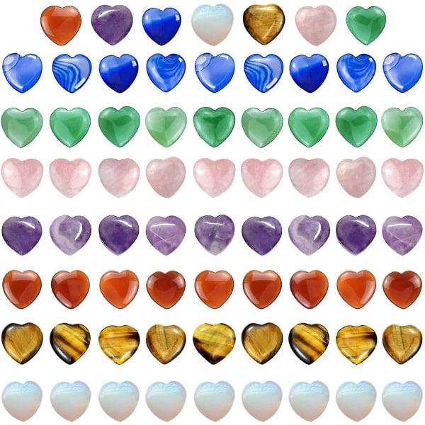 70 st 0,8 tum Healing Crystal Naturlig Ametist Hjärta Kärlek snidade