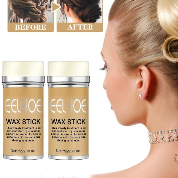 2 stk Hårsticking, Stylingvoks for Glatte Parykker, Slick Stick for Hår Ikke-fettende Styling Hårsalve Stick for Fly Away Edge Frizz Hår
