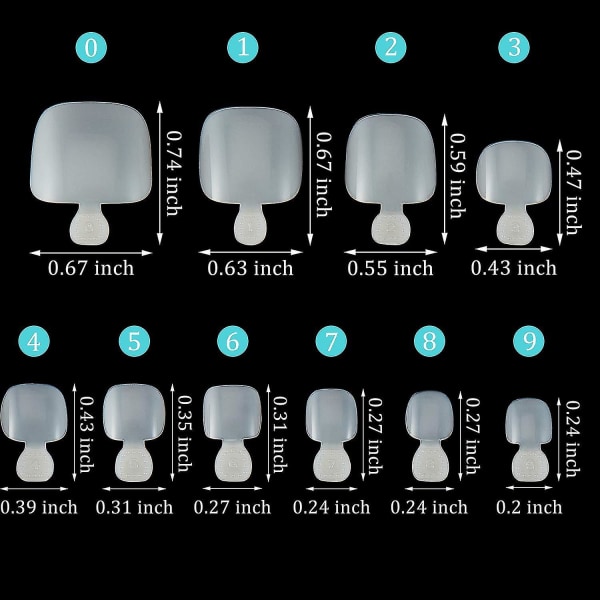 300 stykker falske tåneglespidser Akryl falske tånegle fuld dækning kunstige franske tånegle