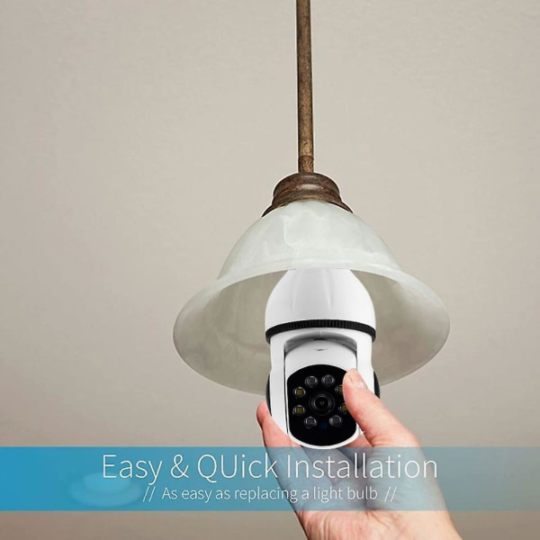 Smart Home Night Vision automaattinen ihmisen seuranta 4x digitaalinen zoom E27 lamppukamera