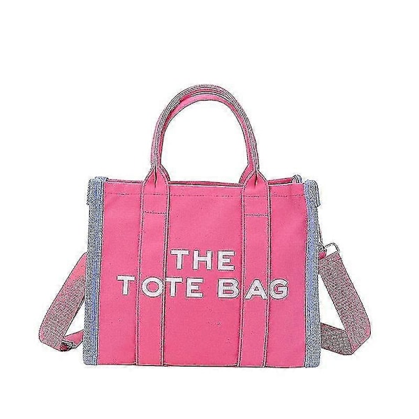 Tote Bags Canvas Tote Bag Til Kvinder, Multi Lommer Kvinders Tote Med Lynlås Stor Tote Bag Justerbar Rem The Tote Bag pink