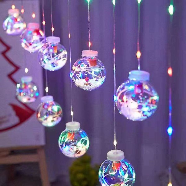 Holiday Led Lysstreng Fe Lys Fargerik Lys 8 Moduser Eu Plugg Utendørs Hage Bryllup Hjem Rom Juledekorasjonslampe wishing ball