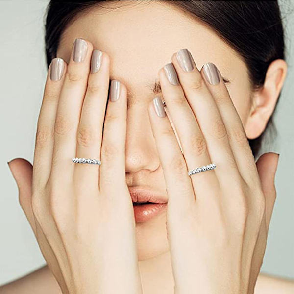 Rustfrit Stål Fidget Ring Angst Ring Med Perle Svingbar Justerbar Ring
