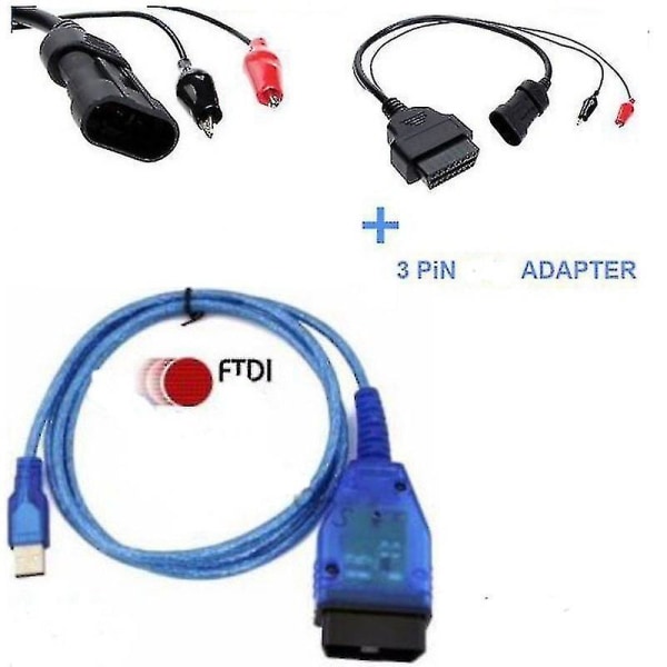 Kkl V409 Usb+fiat Ecu Scan + Fiat 3 Pin Alfa Lancia Til 16 Pin Obd Diagnoseværktøj