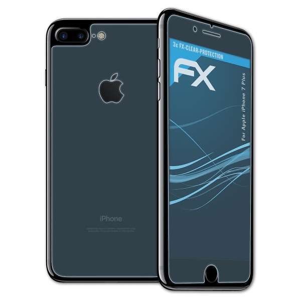 atFoliX 3x skyddsfolie kompatibel med Apple iPhone 7 Plus Displayskyddsfolie klar
