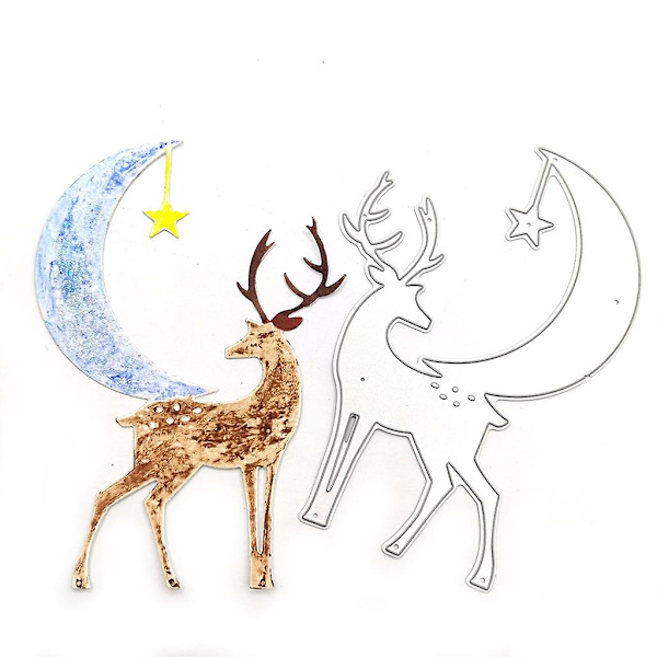 Juleelg Metal Skæredør Stencil Diy Scrapbooking Album Papirkort Skabelon Form Embossing Kunsthåndværk Dekoration