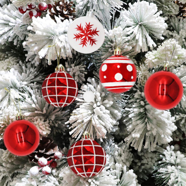 Joulukoristeet 42 kpl Joulupallot koristeet joulupuulle, herkkä joulukoristeen korusarja Set muoviset joulukoristeet
