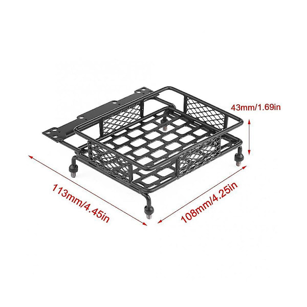 Metall 113x108mm Bagasjebærer Takstativ For Axial Scx10 Trx4 D90 Cc01 1/10 Rc Crawler Bil