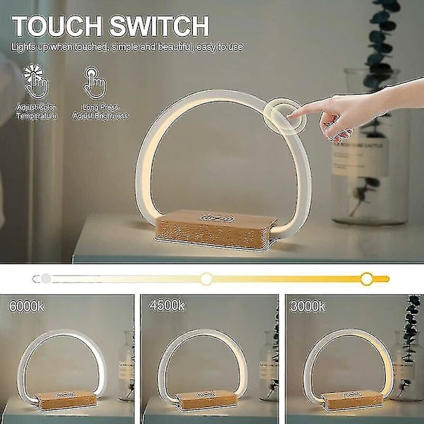 Waner Sengebordslampe, Bordlampe Med Trådløs Oplader Og Usb-Port, 3 Lysstyrkeniveauer Skrivebordslampe Touch Control Dæmpbar Nattelys Til Sengebord Soveværelse
