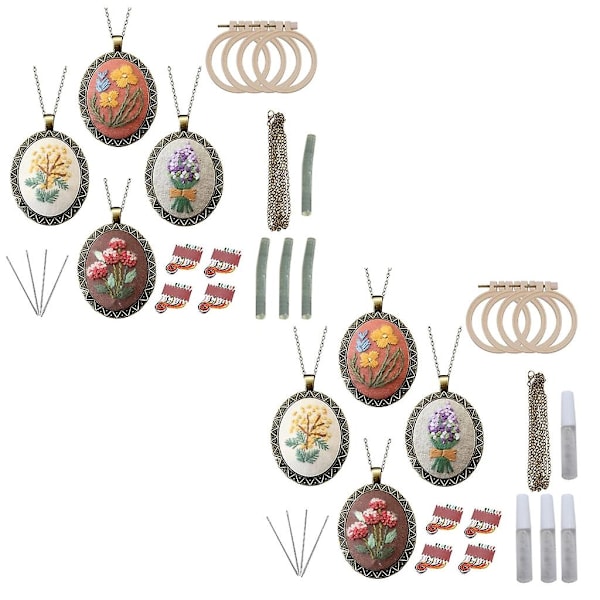 4-pack för korsstygnskit Fashion broderi hängsmyckesats med W/ instruktion D