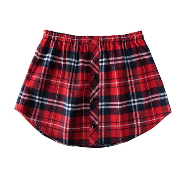 Paita pidennys säädettävä kerrostus tekonahkat alempi helma helma joustava vyötärönauha minihame red white 4xl