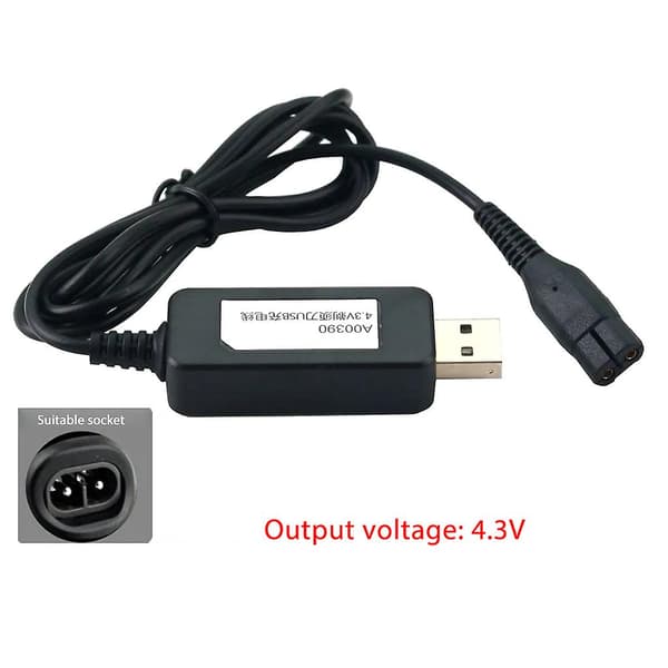 4,3V USB-strømadapter opladningskabel til One Blade Shaver