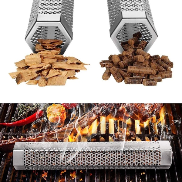 Rökgeneratorrör Pellet Rökgeneratorrör Rostfritt Stål Bbq Rökgeneratorrör Grill Rökgeneratorrör Varm Och Kall Rökgenerator För Bbq Eller Rökninghexag