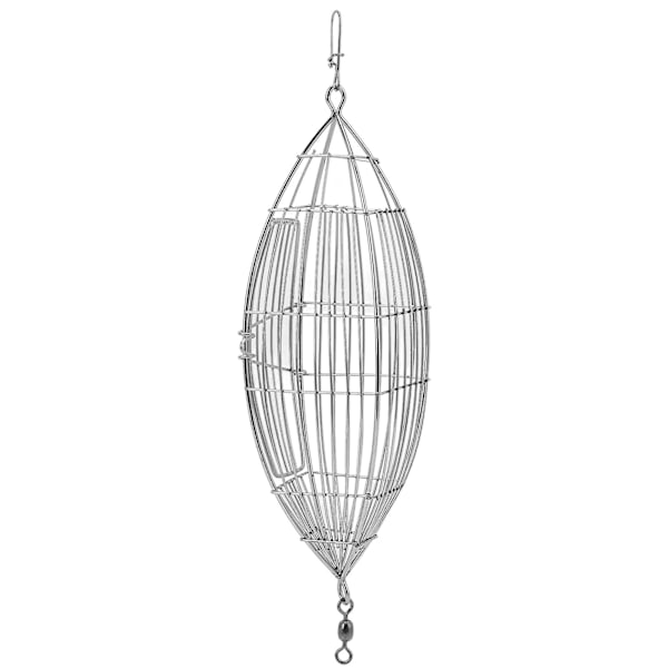 Fiskefôrbur i rustfritt stål - XL-størrelse, karpefiskefellekurvmaterholder for reker, krabbe, fiskefôr