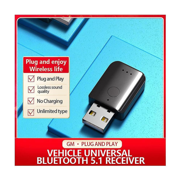Usb Bluetooth 5.1 -sovitin Langaton Usb Bluetooth -vastaanotin Usb -äänilähetin Auton Bluetooth -sovitin