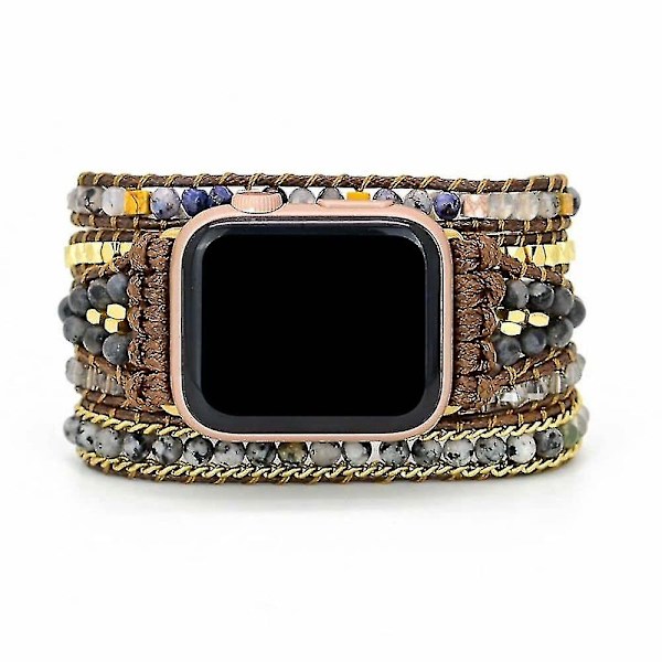 Personlig bohemisk klockarmband kompatibel med Apple Watch 42-45mm Medium -wrap klockarmband