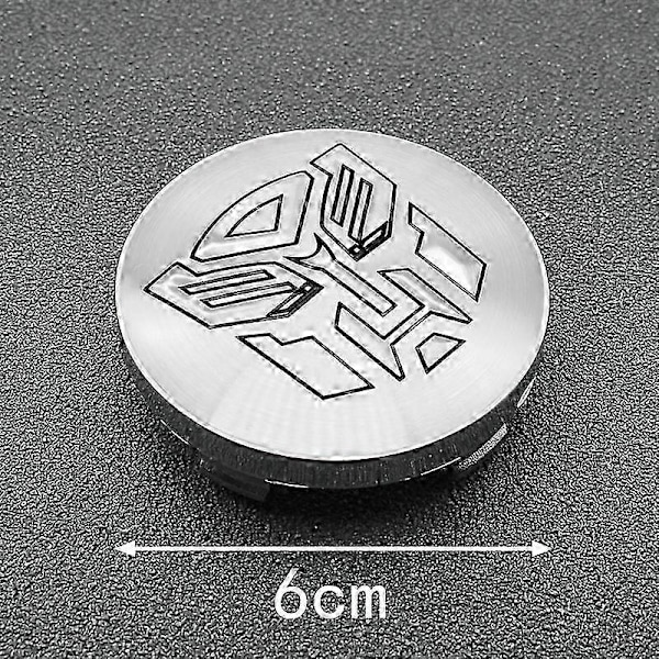 4 kpl 56+60 mm Cool Autobots -logolla varustetut Transformers-merkit, auton vanteen keskihatut, tarrat, vanteen peite, auton tyylivarusteet 60mm silver