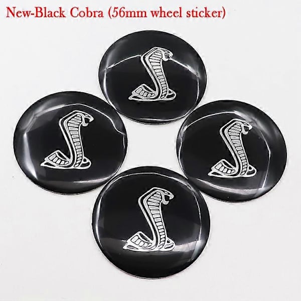 4 stk. 56 mm eller 60 mm Cobra Shelby Bil Logo Hjul Center Cap Fælg Badge Dæksler Dekal Auto Refit Dekoration Emblem Sticker Styling new-black cobra with 56mm silver cap