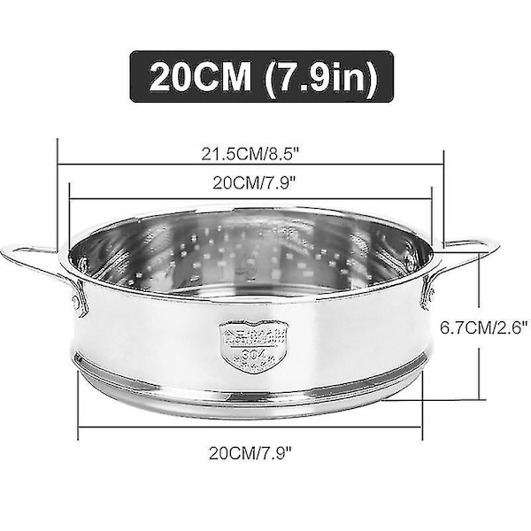 20cm Tykkelse Mad Damp Stativ Rustfrit Stål Damper
