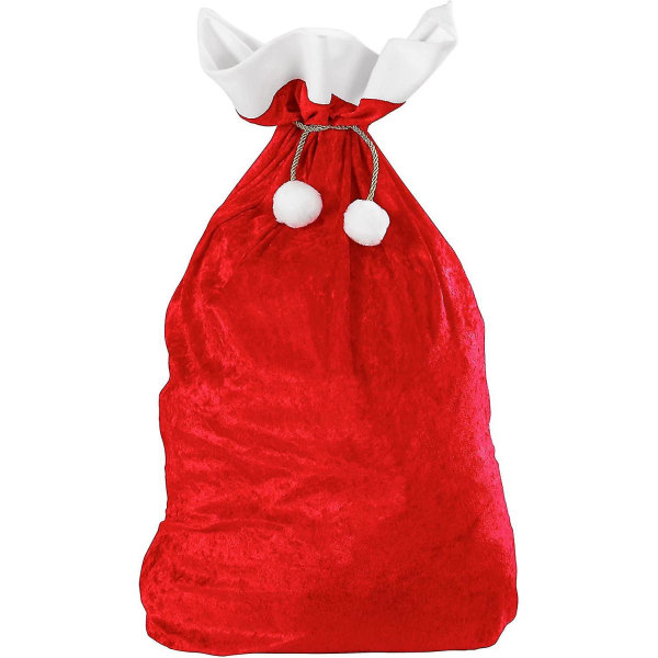 Joulupukin laukku, samettia, 60 x 100 cm, punainen ja valkoinen, Saint Nicolas, laukku, asusteet, asusteet, teemajuhlat, karnevaali, joulu