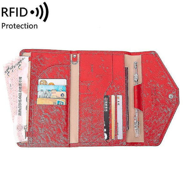 Rejse Et Pas Et H Rejsedokument Et Iser Med 8 Kredit Rfid Bloc Cover Slot Et () #calu Red