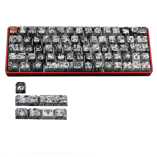 71 nøkler Ahegao Keycap Pbt Oem Profil Standard Sublimeringsprosess Keycap