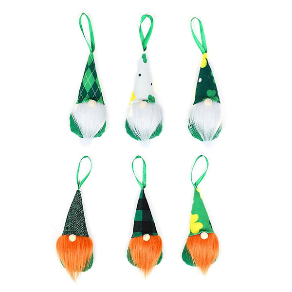 6pcs Patrick's Day Gnome Decorations Irish Leprechaun Swedish Gnomes Ornaments