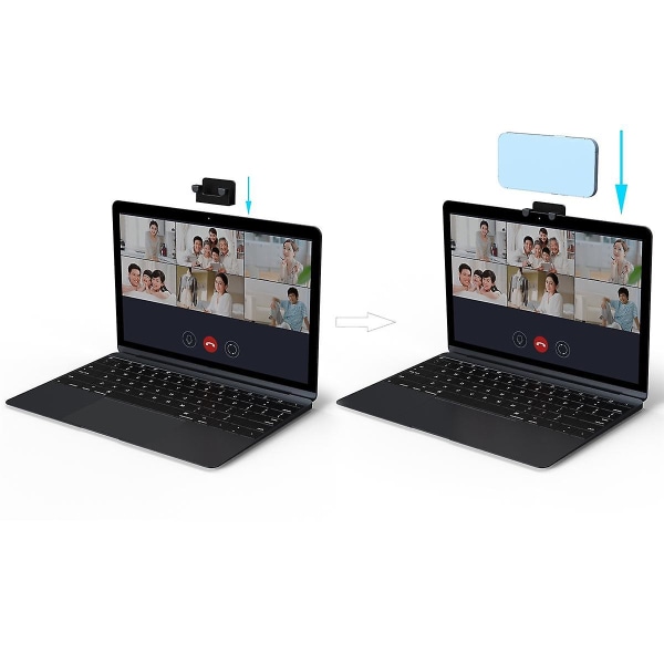 Anti Mobiltelefon Holder Til Laptop Webcam Mobil Stand Continuity Camera Mount Kickstand Blå