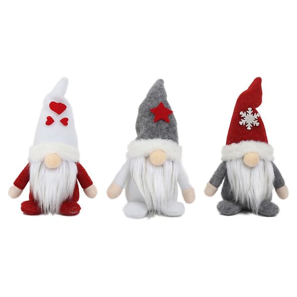 Valentinsdag Gnome Julepynt Sæt Af 3 Håndlavede Plys Svenske Tomte