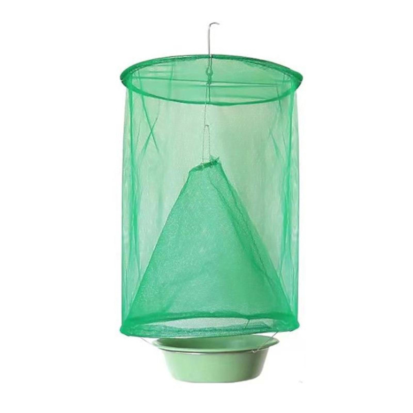 4 kpl Ranch Fly Trap - Uudelleenkäytettävä kärpäsloukku tarjottimen kanssa sisä- ja ulkokäyttöön, riippuviin tiloihin, talleihin, puutarhoihin ja hedelmätarhoihin