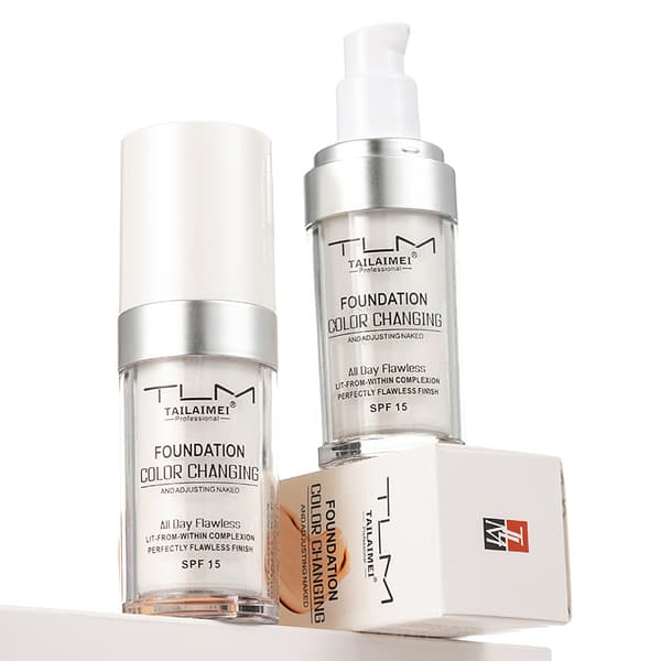 2 STK Tlm Farveskiftende Foundation Til Aldrende Hud, Flydende Makeup Base Nøgen Ansigtsdækker Concealer Creme_yyc
