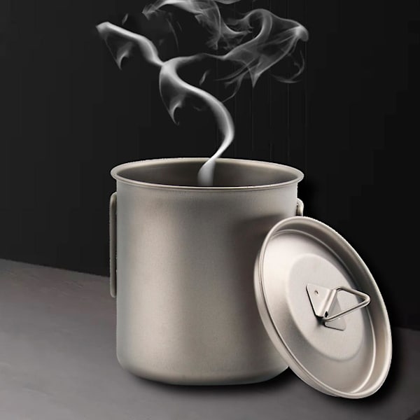 Enkelskiktade kaffekoppar för utomhuscamping 420 ml matt silver
