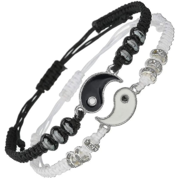 Best Friend Bracelet 2 Matching Yin Yang Adjustable Rope Bracelets