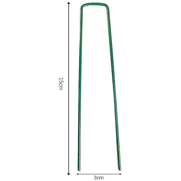 50 stk. Havehæfteklammer til haven, plæneclips i U-form til ukrudtsdug, varmgalvaniseret (150 mm højde)